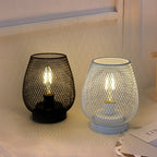 Retro Iron Art Table Lamp Battery Night Light Hollow Birdcage