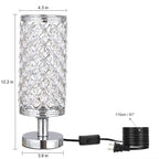 Modern Crystal Table Lamp Warm Gold Metal 12 In