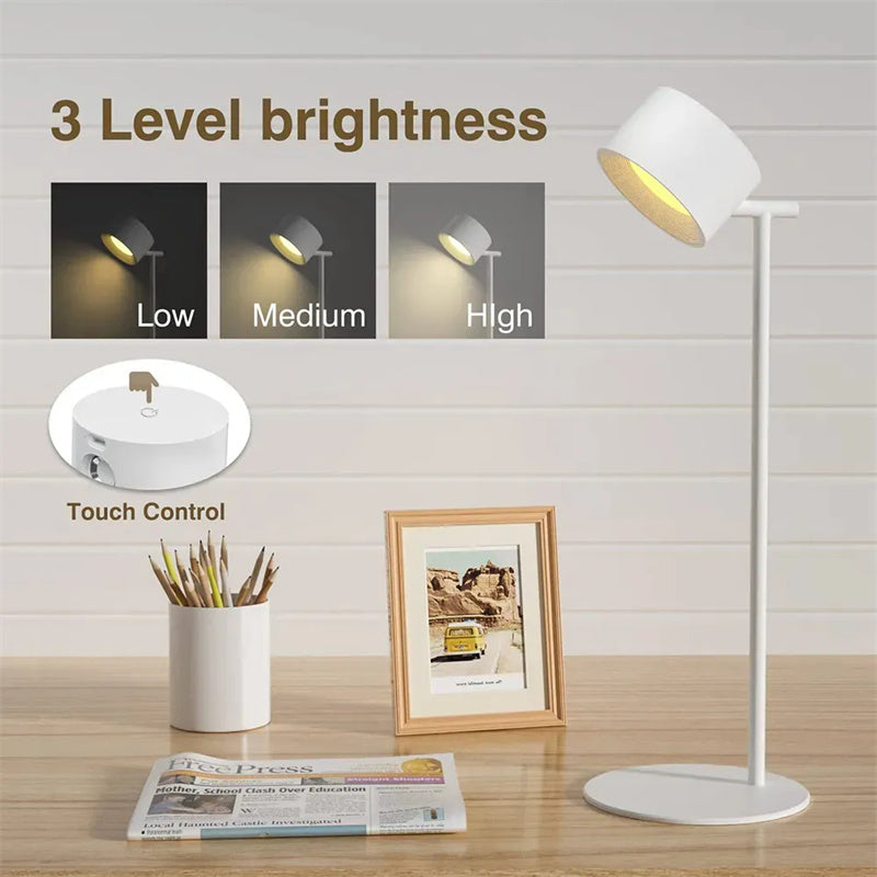 Magnetic LED Table Lamp USB Recharge 360 Rotate Remote Control