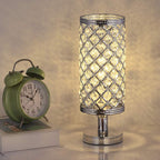 Modern Crystal Table Lamp Warm Gold Metal 12 In