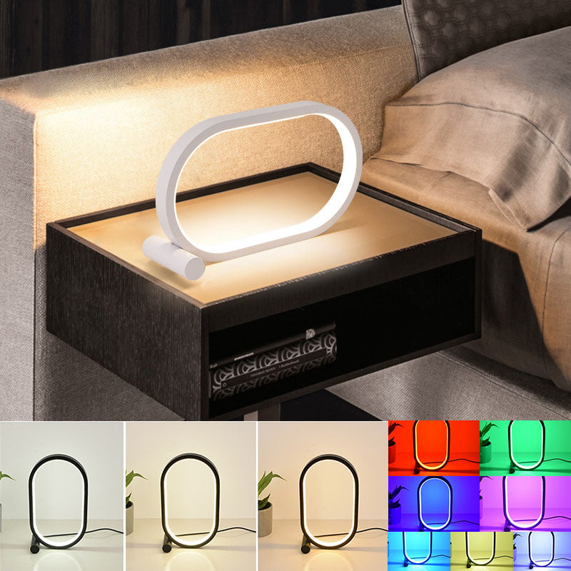 USB Plug-In Oval Acrylic Night Lamp Touch Dimmable LED