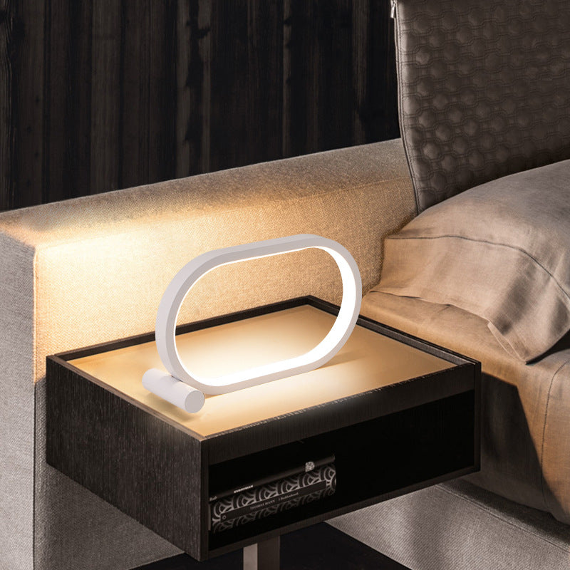 USB Plug-In Oval Acrylic Night Lamp Touch Dimmable LED