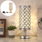 Modern Crystal Table Lamp Warm Gold Metal 12 In