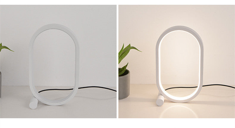 USB Plug-In Oval Acrylic Night Lamp Touch Dimmable LED