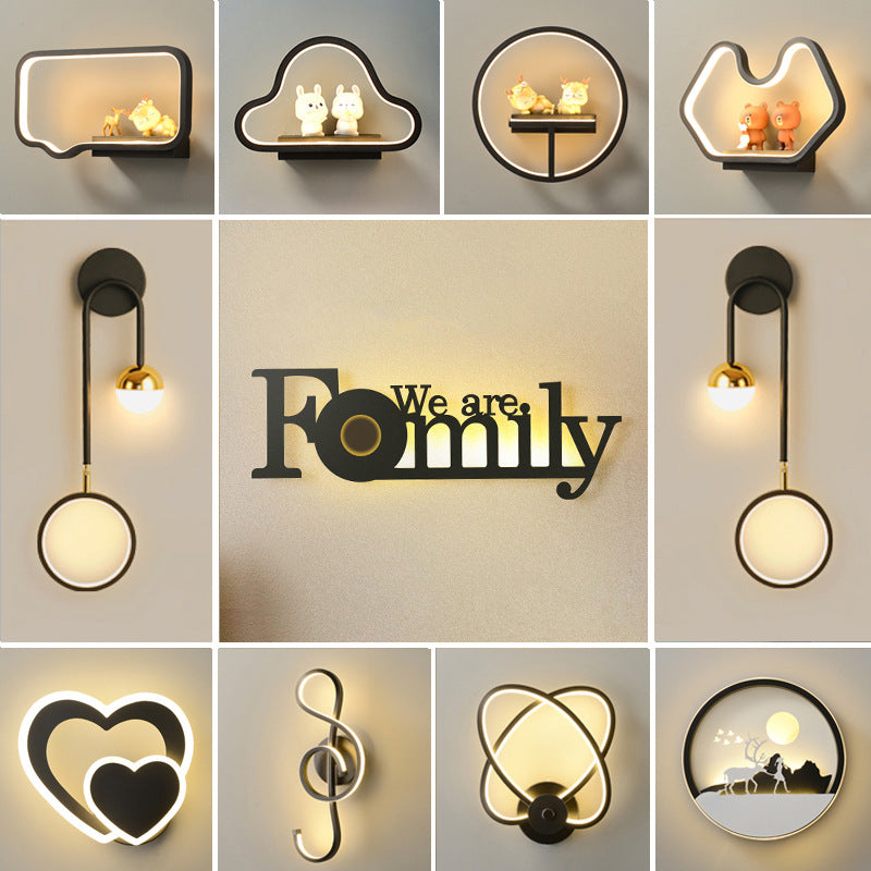 Minimalist Wall Lamp Creative Background For Modern Bedroom
