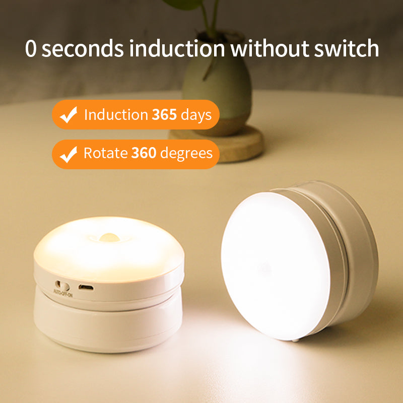 Rotating Motion Sensor Night Light LED Wardrobe Lamp White