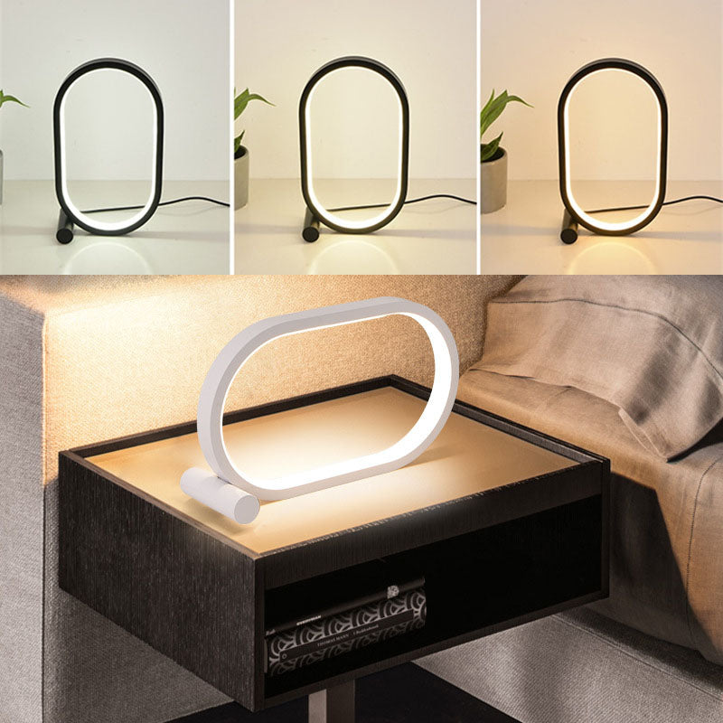USB Plug-In Oval Acrylic Night Lamp Touch Dimmable LED