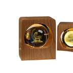 Crystal Ball Night Light Lamp Wood Base 3D Engraving Beech USB
