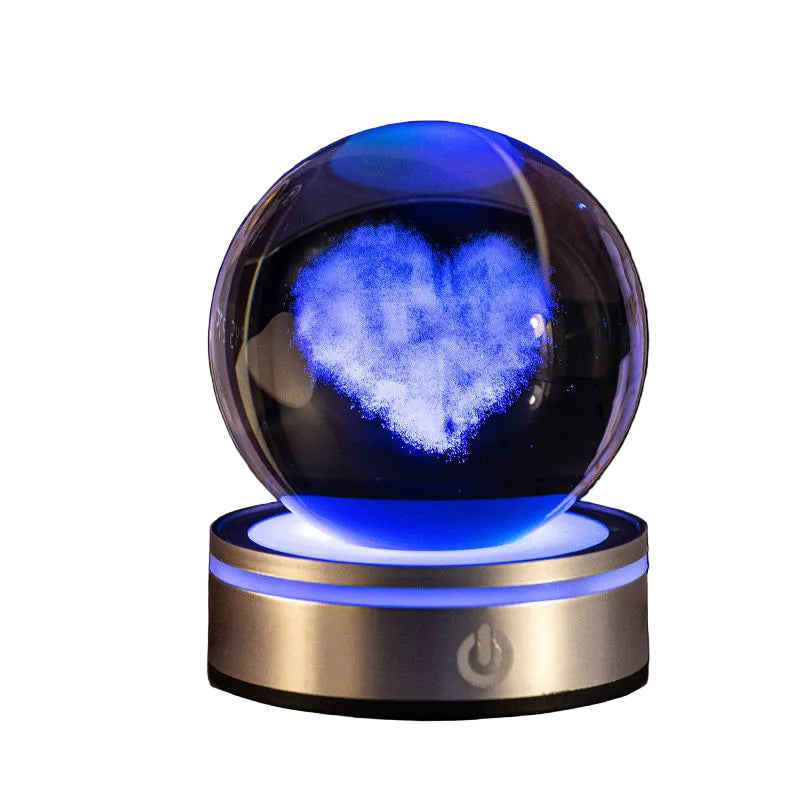 crystal ball night lamp heart cloud