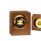 crystal ball night lamp wood base carousel
