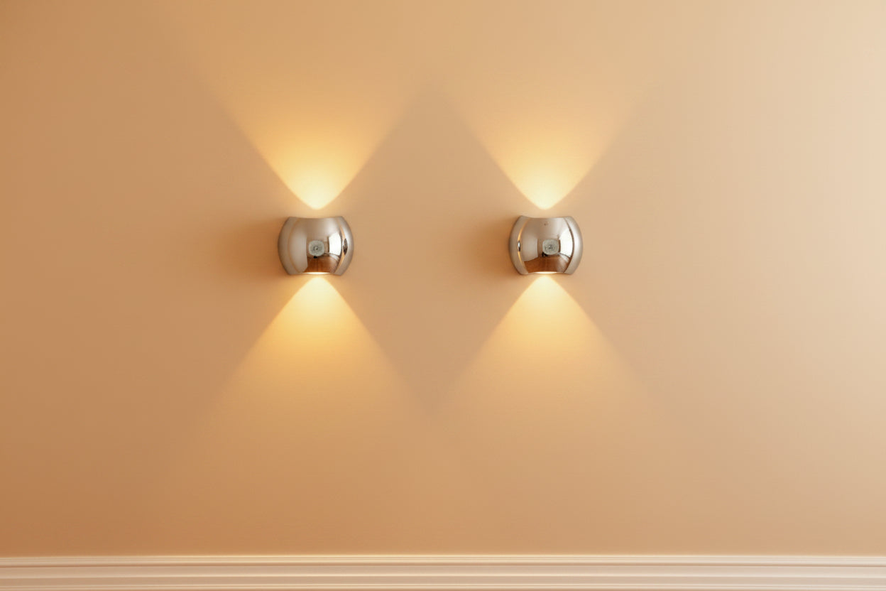 magnetic motion sensor wall light silver 2pcs