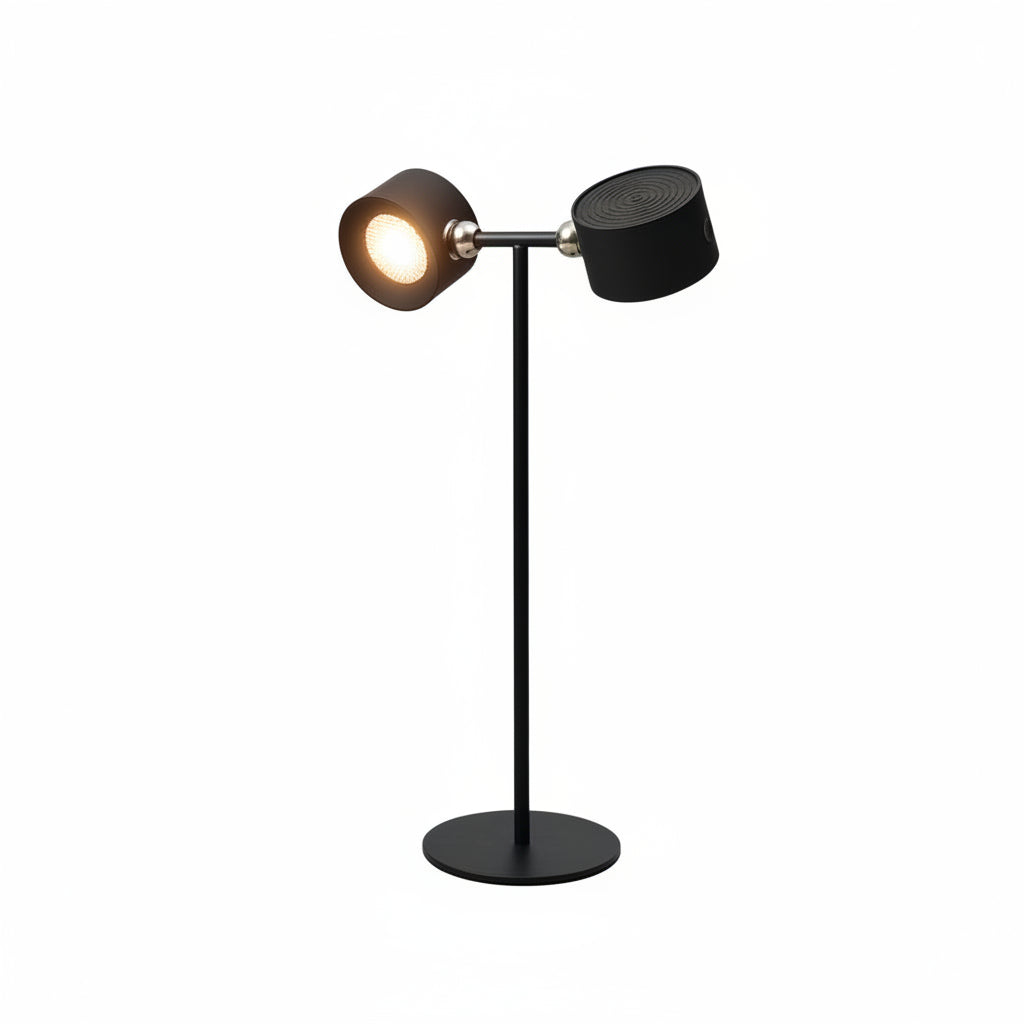 magnetic LED table lamp double head  tricolor black