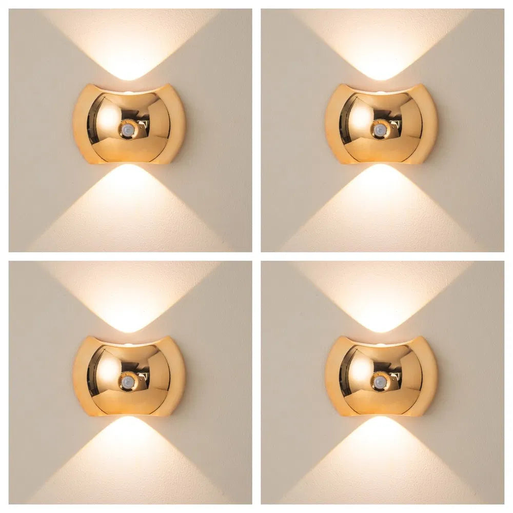 magnetic motion sensor wall light gold 4pcs