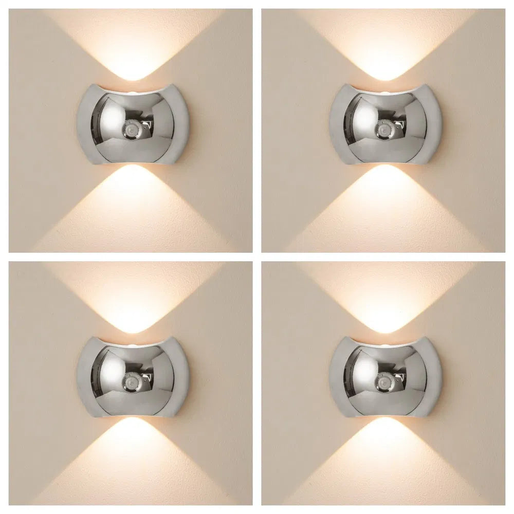 magnetic motion sensor wall light silver 4pcs