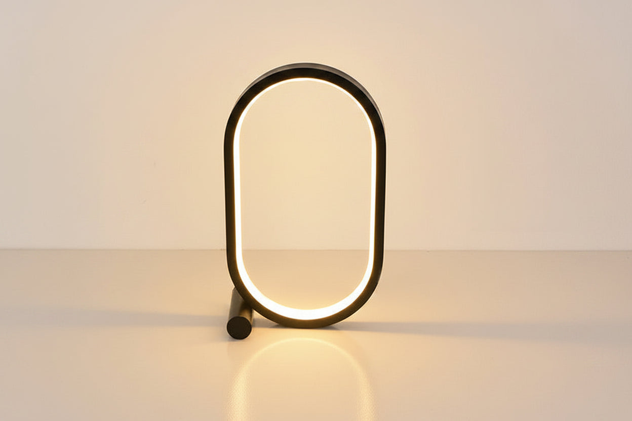  oval acrylic night lamp black