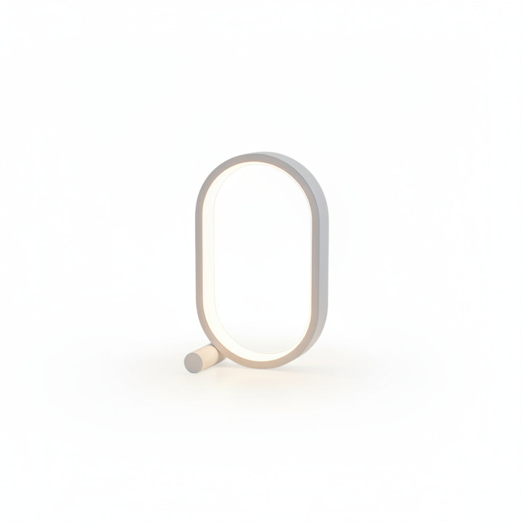  oval acrylic night lamp white