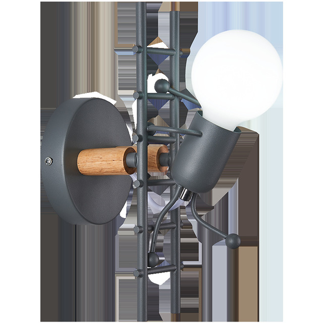 retro LED stair wall light black