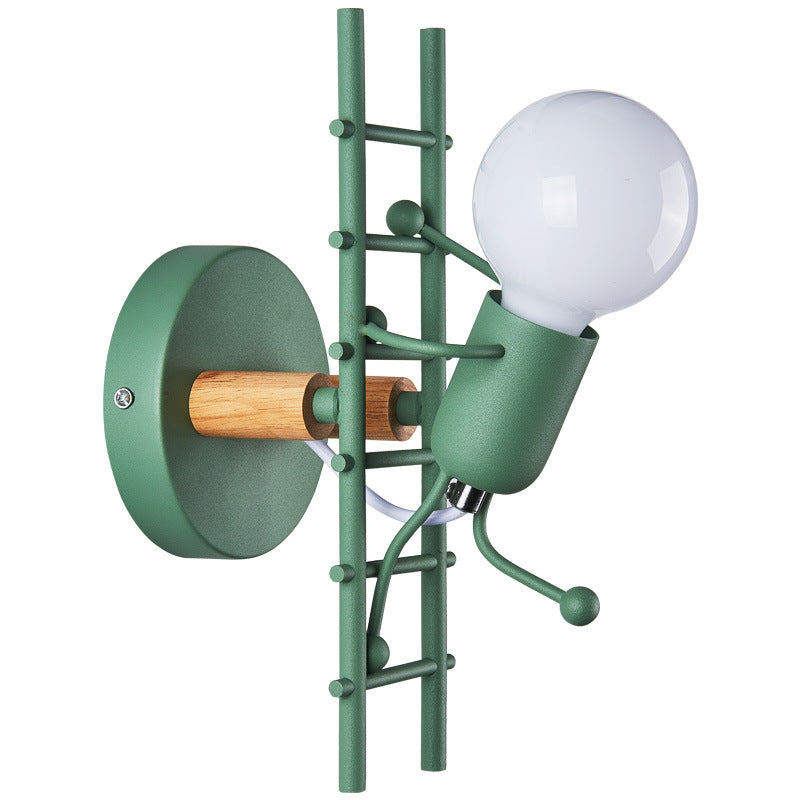 retro LED stair wall light green