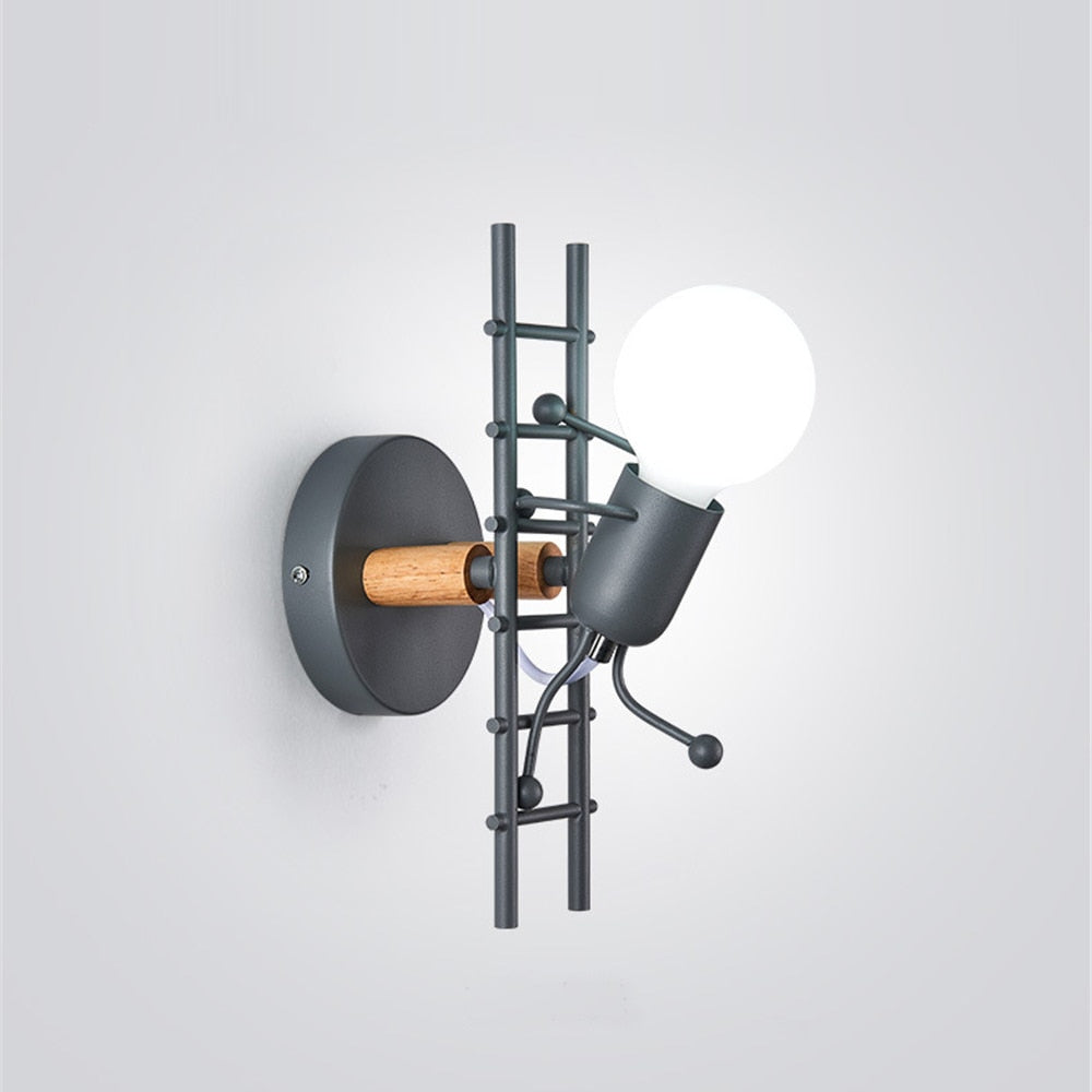 retro LED stair wall light grey