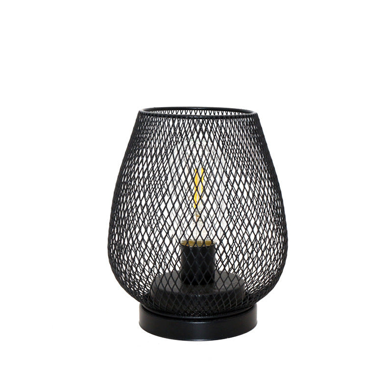 retro iron art table lamp black 
