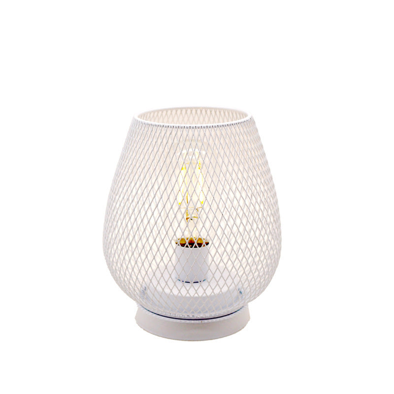 retro iron art table lamp white